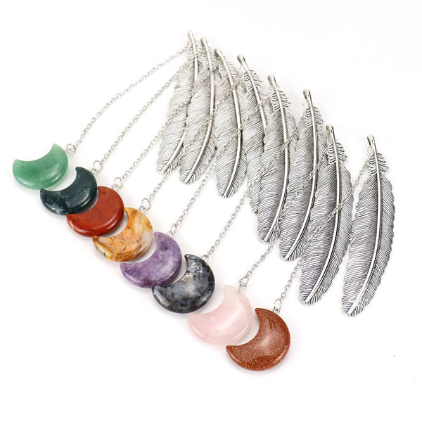Natural crystal raw stone Moon Amethyst agate bookmark pendant Creative graduation gift